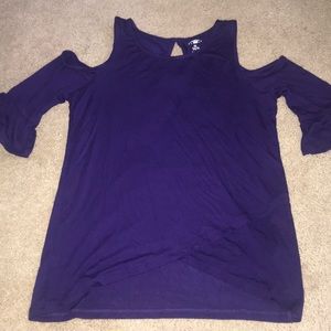 Girl Cold Shoulder Purple Top